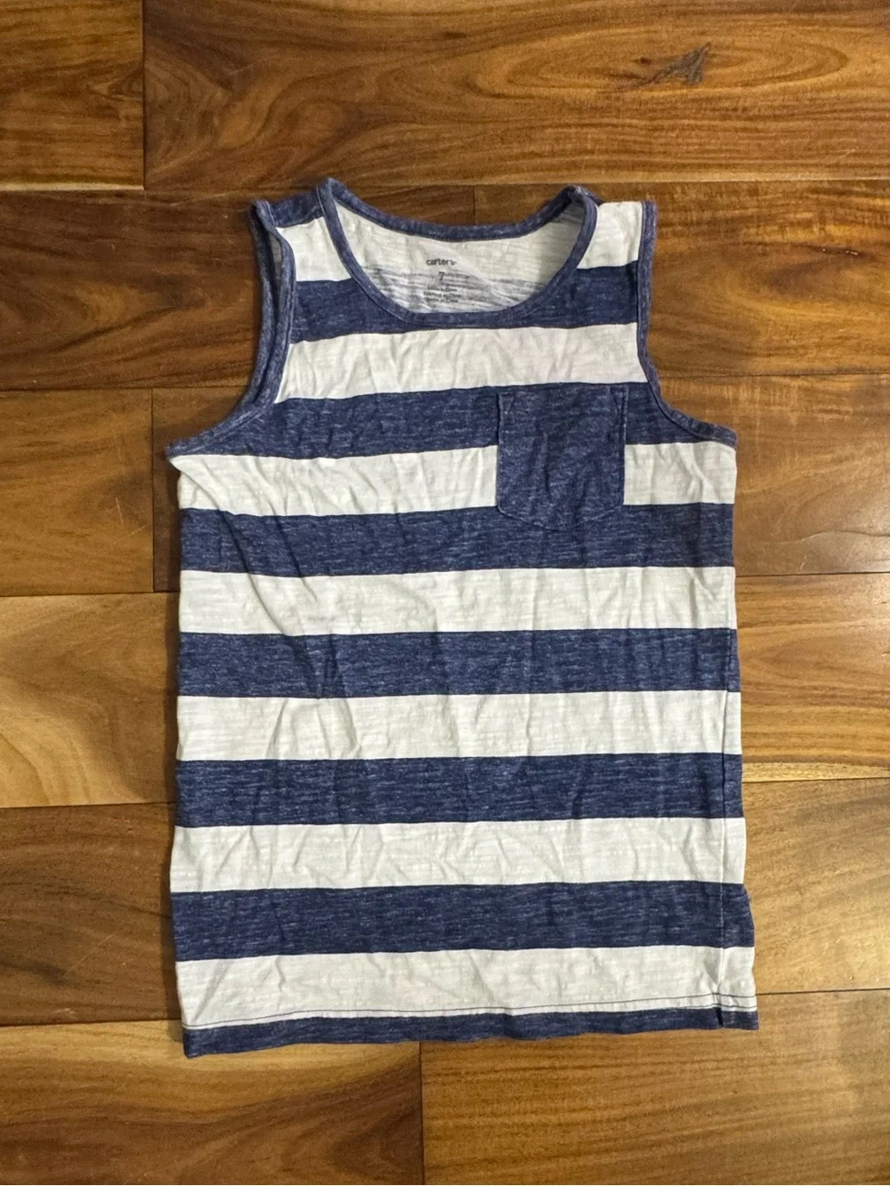 Carter's Navy and White Striped Tank Top with Pocket